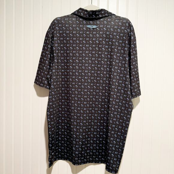 Straight Down Performance Golf Polo Tropical Palm Trees Pineapple Mens Large - Picture 6 of 6